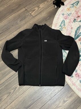 Figs Deep Charcoal On Shift Fleece Jacket Small